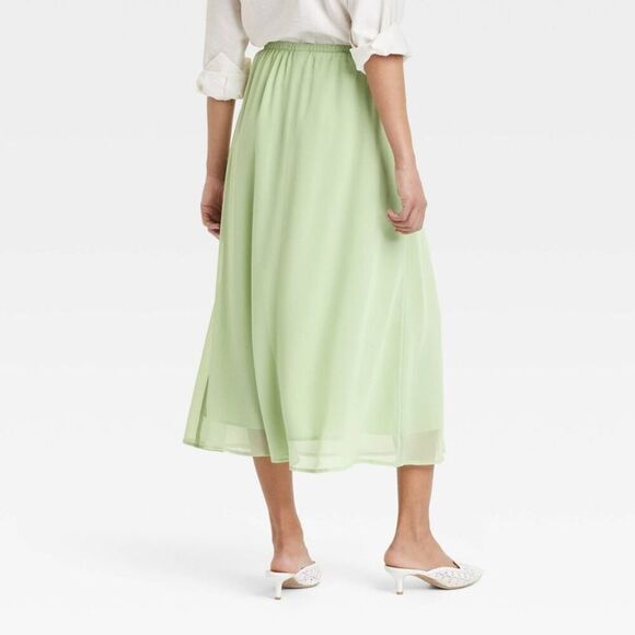 A New Day - Women's Sheer Maxi A-Line Skirt - A New Day Green Green - Picture 2 of 3